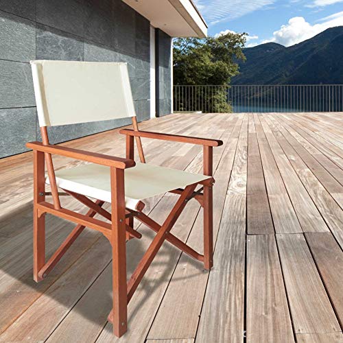 Aktive 61025 - Silla plegable director madera acacia Garden 55,5 x 49 x 88 cm