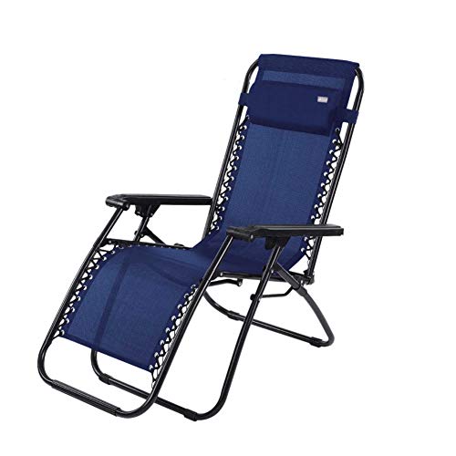 Aktive 62190 - Tumbona Gravedad Cero azul, reclinable y plegable Beach 65x178x110 cm