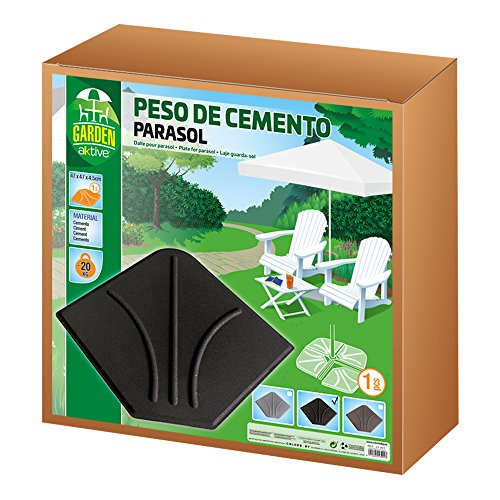 Aktive Garden 53901 - Loseta Cemento para Sombrilla, 47 x 47 x 4.5 cm, 20 Kg