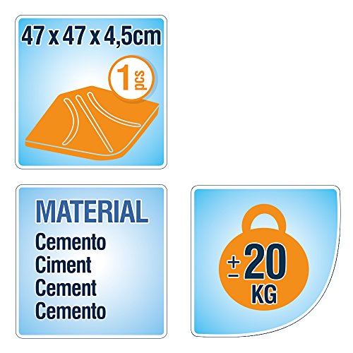 Aktive Garden 53901 - Loseta Cemento para Sombrilla, 47 x 47 x 4.5 cm, 20 Kg
