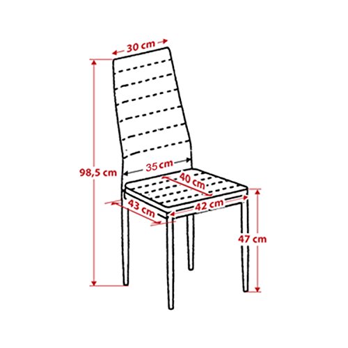 Albatros 2698 Milano Set de 6 sillas de Comedor, Negro