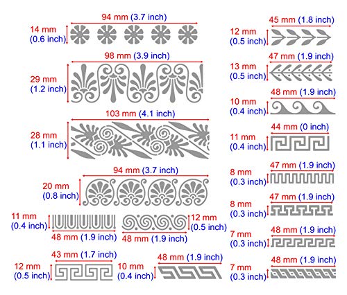 Aleks Melnyk Plantillas Stencils de Metal para estarcir/Nudo Celta y Adornos Griegos/para Arte Manualidades y decoración/Plantillas para Estarcidos/Bricolaje, DIY (Estilo 3)