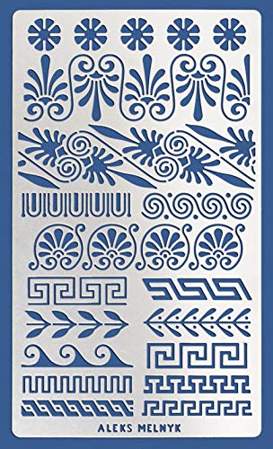 Aleks Melnyk Plantillas Stencils de Metal para estarcir/Nudo Celta y Adornos Griegos/para Arte Manualidades y decoración/Plantillas para Estarcidos/Bricolaje, DIY (Estilo 3)