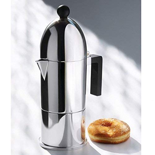 Alessi A9095/3 B La Cupola - Cafetera italiana (3 tazas), color negro