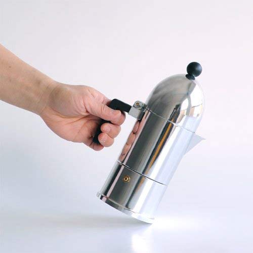 Alessi A9095/3 B La Cupola - Cafetera italiana (3 tazas), color negro