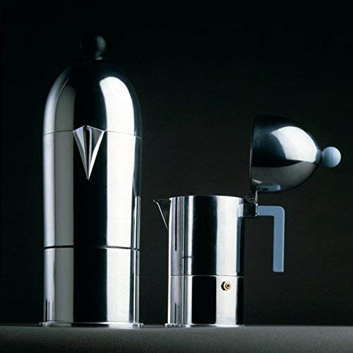 Alessi A9095/6 B La Cupola - Cafetera italiana (6 tazas, con mango negro)