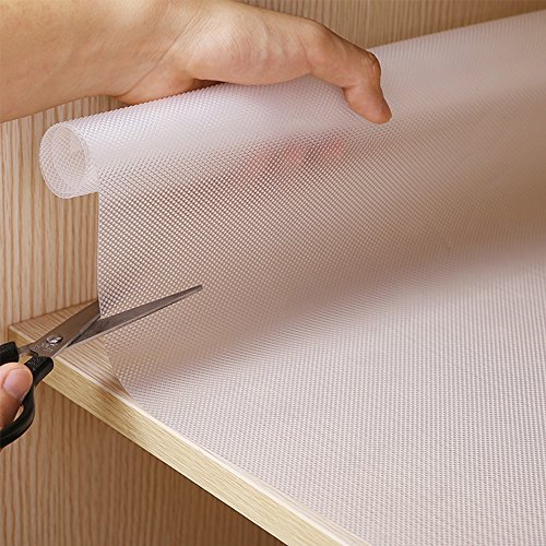 Alfombrillas Nevera,Rollo Antideslizante Cocina,JTDEAL 2pcs EVA Alfombrillas Transparente para Cajones Cocina,Protector Antideslizante para Cajones, Adecuado para Refrigeradores/Gabinetes/Mesas y más