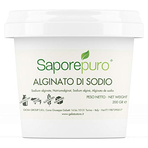 ALGINATO DE SODIO EN POLVO - espesante y gelificante para alimentos - Alta calidad - 200 GR