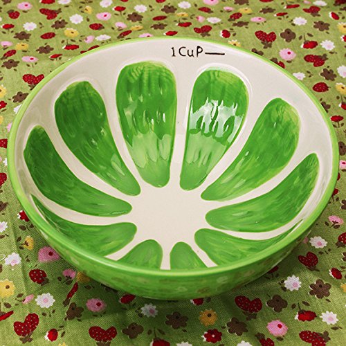 Aliciashouse Tazón de cerámica Hecha a Mano Mano Pintada Fruta sandía tazón Sopa cerámica Bol-melón