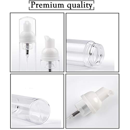 Alledomain - 6 botellas vacías de espuma, sin BPA, rellenables, de plástico transparente, dispensador de jabón de espuma pequeña para limpieza, viajes, cosméticos (30 ml)