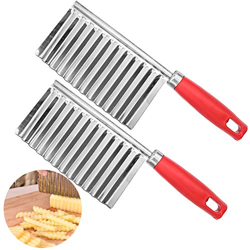 allgemein 2 Cortadores de Patatas Acero Inoxidable Cortador de Ondulado para Papas Cortar Las Papas en Hermosas Ondulado