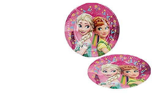 ALMACENESADAN 1084, Pack Desechables Plus Fiesta y cumpleaños Disney Frozen; 16 servilletas de Papel, 6 Vasos y 6 Platos 19,5 cm