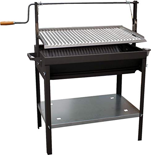 ALPI 255375 Barbacoa Parrilla 60 x 50 x 115 cm, Negro/Gris