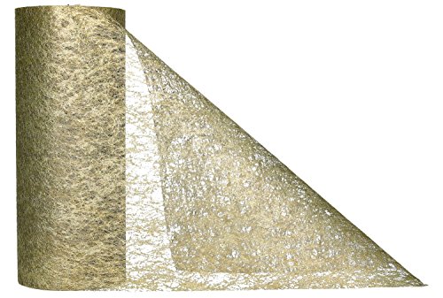 AmaCasa Camino de Mesa para Boda Comunión Banda de Mesa, para Todas Las festividades Rollo de 15cm/20m (Dorado, 15cm)
