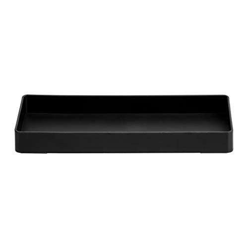 AmazonBasics Organizador de plástico, media bandeja para accesorios, negro