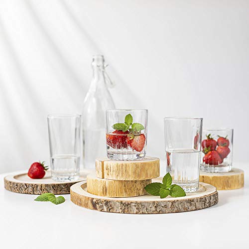 AmazonCommercial Lowball Drinking Glasses, Barware Glass Tumbler, 11.1 oz., Set of 8