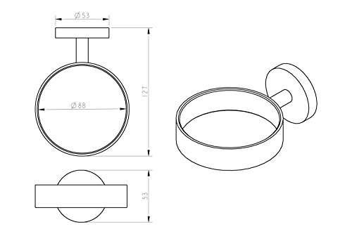 Ambrosya® | Exclusivo Porta secador de Pelo de Acero Inoxidable | Cuarto de baño Secador de Pelo Titular Inodoro (Acero Inoxidable (Cepillado))