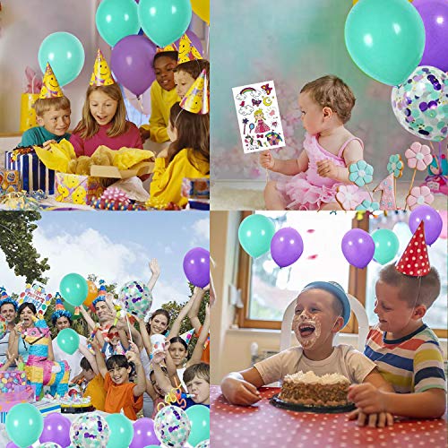 AMOE Globos Fiesta Suministros Cumpleaños Decoraciones Púrpura, de latex Kits de decoraciones de fiesta de cumpleaños de para niña Pequeña Fiesta de Cumpleaños de Dama de niño, Boda