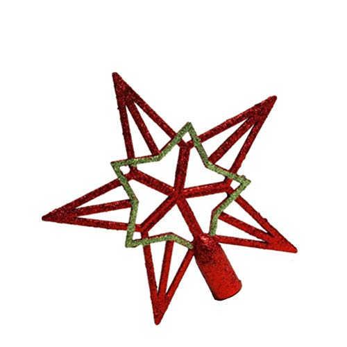Amosfun 2 Piezas Adornos de Pentagrama de Brillo de Adorno de árbol de Navidad Artesanal Colgante de Estrella de Cinco Puntas para decoración de Copa de árbol de Navidad