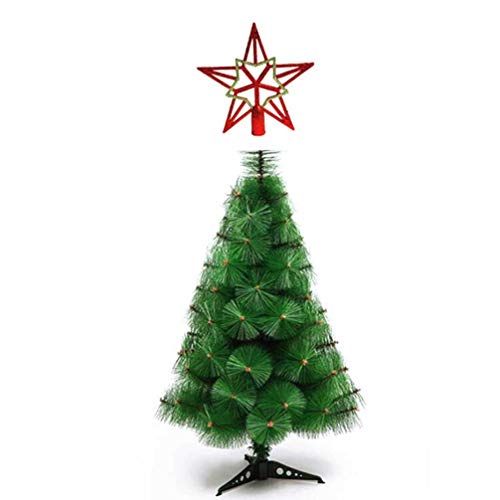 Amosfun 2 Piezas Adornos de Pentagrama de Brillo de Adorno de árbol de Navidad Artesanal Colgante de Estrella de Cinco Puntas para decoración de Copa de árbol de Navidad