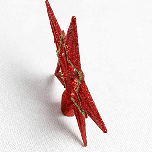 Amosfun 2 Piezas Adornos de Pentagrama de Brillo de Adorno de árbol de Navidad Artesanal Colgante de Estrella de Cinco Puntas para decoración de Copa de árbol de Navidad