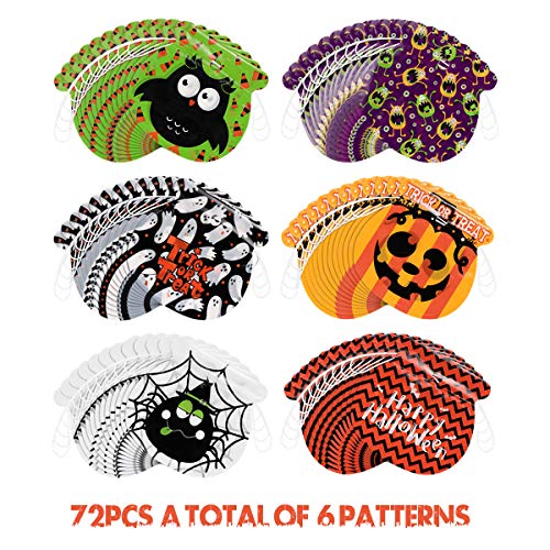 Amosfun Bolsas de Dulces con cordón de Halloween Bolsas de Regalo con Truco o Trato Bolsas de Cordones para niños, niñas y niños Favores de la Fiesta de Halloween Suministros 72PCS