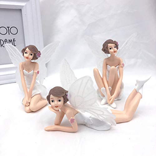 Amosfun - Figuras decorativas para tarta de princesa, 3 unidades, diseño de hadas, para decoración de tartas de cumpleaños, bodas