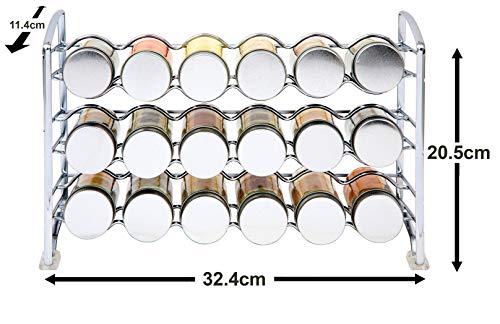 Amtido - Estante para especias con 18 botes de cristal vacíos y 48 etiquetas para especias