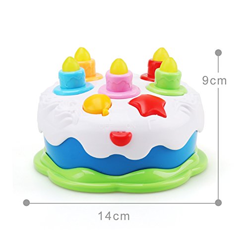 Amy & Benton - Pastel de cumpleaños para bebés para niños pequeños, Juguete Musical de educación temprana para 1 2 3 años con luz y Sonido, Regalo para niños y niñas