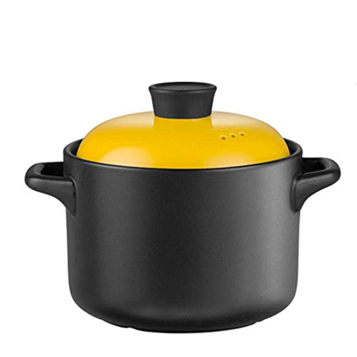 AMYZ Olla de cerámica para Sopa,cazuela Redonda de 5 Cuartos,Olla de estofado Saludable a Prueba de Calor,Olla de Barro,Olla de Caldo,4,8 litros Adecuada para 4 a 8 Personas,para cocer a Fuego le