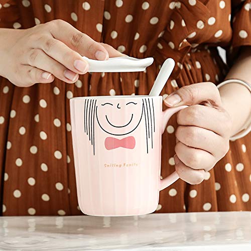 Anfwy Taza Entre Padres e Hijos Taza de Regalo de cerámica Creativa de la Taza Venta al por Mayor 450 ml Rojo