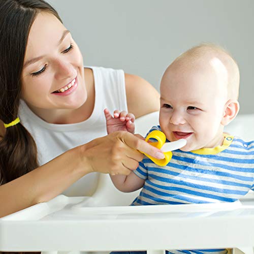ANGELBLISS mordedor bebes refrigerante,mordedores bebes BPA gratis Juguetes para la dentición para bebés,Natural Organic Freezer Safe Silicone Teethers (4 UNIDADES)
