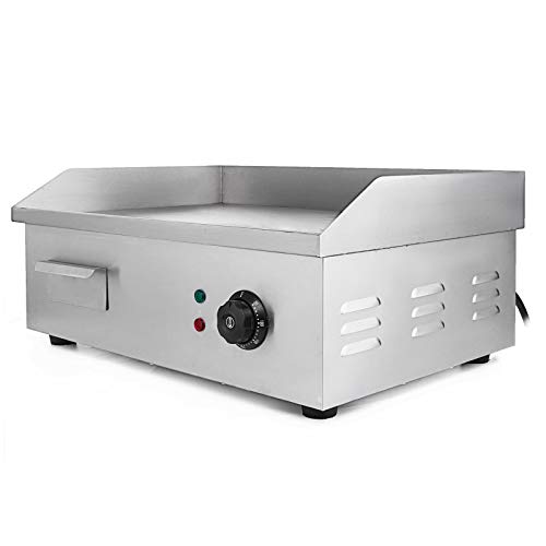 Anhon Encimera de Plancha 220V 3000W Eléctrica Plancha Eléctrica Comercial para Alimentos Plancha Eléctrica Barbacoa Parrilla Plato Caliente Encimera de Plancha Eléctrica 540x440x230mm