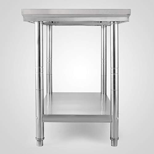 Anhon Mesa de Trabajo de Acero Inoxidable 60x76x80cm Tabla de Cocina Profesional Cocina de Acero Inoxidable Tabla de Trabajo de Cocina de Acero Inoxidable de Catering