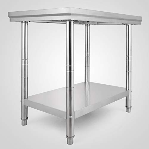 Anhon Mesa de Trabajo de Acero Inoxidable 60x76x80cm Tabla de Cocina Profesional Cocina de Acero Inoxidable Tabla de Trabajo de Cocina de Acero Inoxidable de Catering