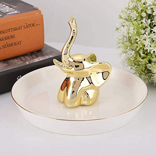 Anillo Plato De Soporte para, Joyas Pulsera Collar De Pantalla del Organizador del Sostenedor Soporte del Anillo Decoración De Oro De La Joyería Y Dish,Oro