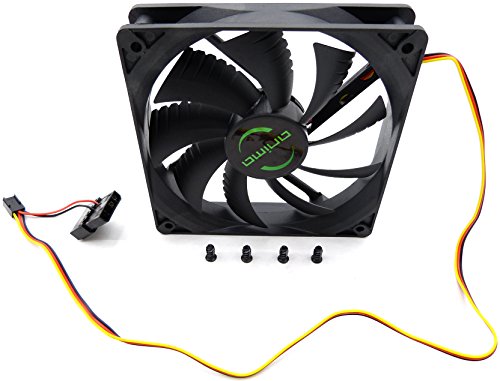 Anima AF12 - Ventilador para ordenador (ecológico y silencioso, 50.000 horas de funcionamiento, 12 cm, 9 aspas), color negro