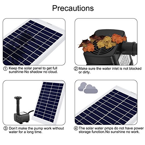 Ankway Bomba Solar 12V con Cable de 3,25M/128, 5W Kit Bomba de Agua Solar Sumergible con Soporte para jardín Estanque Patio Piscina poza, la circulación del Agua, Flujo máximo 380L/H(84gal /h)