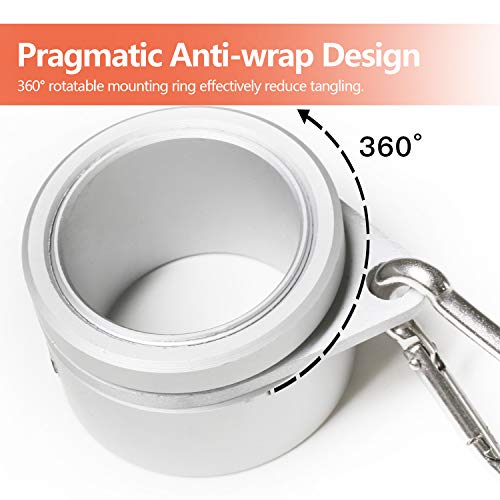 Anley Anillos de Montaje de Asta de Bandera de Aluminio, Contraenrollamiento 360° con Mosquetón para Asta de Bandera de 2,5 cm de Diámetro (Plateado, Paquete de 2)