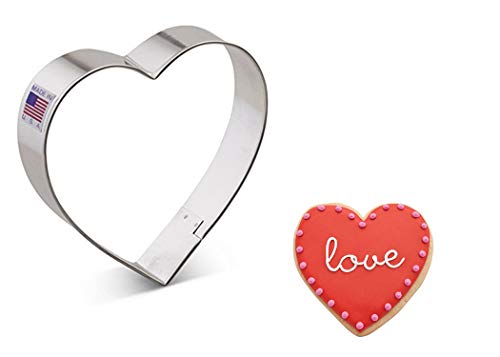 Ann Clark Cookie Cutters Cortador de galletas corazón - 10,2 cm - Acero fabricado en EE. UU.
