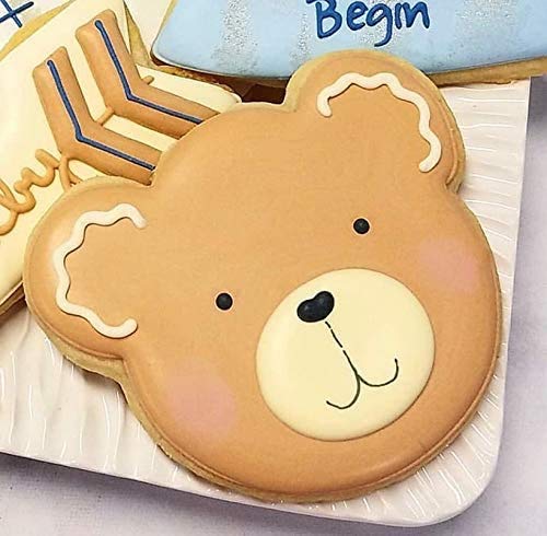 Ann Clark Cookie Cutters Juego de cortadores de galletas osito de peluche con libro de recetas - 3 piezas - Cara de oso y ositos de peluche - Ann Clark - Acero fabricado en EE. UU.