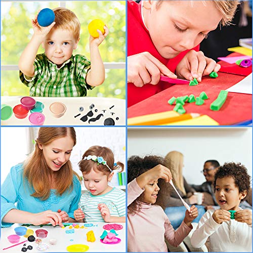 Anpro 28 Colores Air Dry Clay, Kit de Arcilla Seca al Aire,Masa de Modelado Creativo con Varias Decoraciones y Herramientas de Artesanía, Regalos para Niños, Conjunto de Arte para Niños