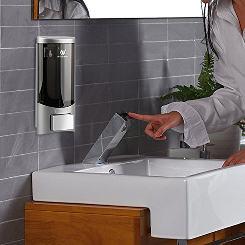 Anself chuangdian – Dispensador de jabón para pared Fijación Con tornillos 500 ml, plástico, plata