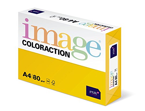 Antalis Coloraction Sevilla - Paper coloreado (500 folios, 80 g/m², para todo tipo de impresoras), color amarillo