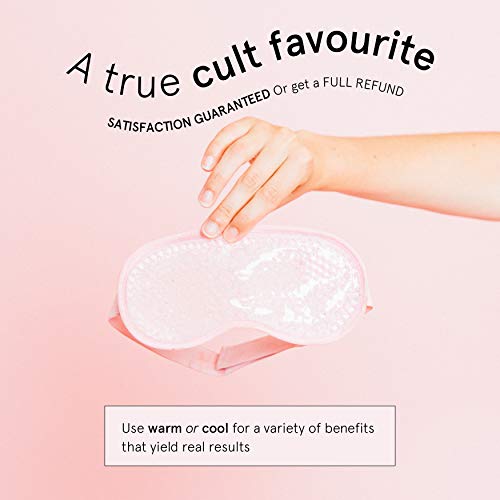 Antifaz para Dormir para terapia de frío y calor - Perlas frías de gel de rosa para ojos hinchados Alivio para el dolor de cabeza Migraña Enrojecimiento Cómodo y súper gel suave máscara de ojo