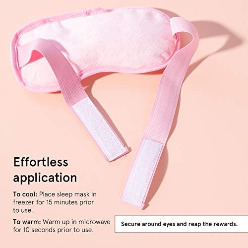 Antifaz para Dormir para terapia de frío y calor - Perlas frías de gel de rosa para ojos hinchados Alivio para el dolor de cabeza Migraña Enrojecimiento Cómodo y súper gel suave máscara de ojo