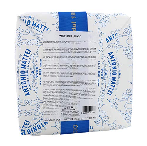 Antonio Mattei Premiata Fabbrica di Biscotti Panettone Italiano clásico - Lote de 6 x 1kg