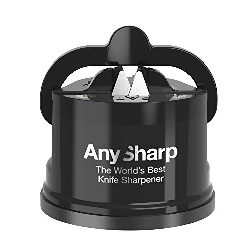 AnySharp Afilador de Cuchillos con Ventosa, Negro
