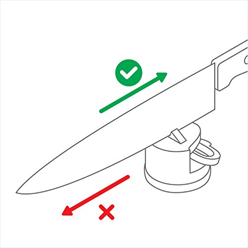 AnySharp Pro Afilador de Cuchillos (Metal) con Ventosa, Metal Cepillado