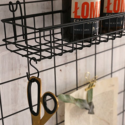 ANZOME - Cesta de alambre de malla multiusos esmerilado, bandeja para colgar, organizador de pared, estante de almacenamiento de alambre para suministros del hogar, decoración de la pared